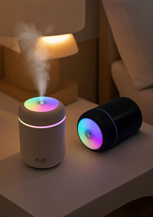 Transform Your Space with the 300ml Aromatherapy Diffuser & Humidifier - Essential Oil Air Purifier with Soothing Seven-Color LED Lights for Home and Car